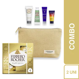 Combo Ferrero Rocher Bombón 4 Unid + L'Occitane Kit Para Ella