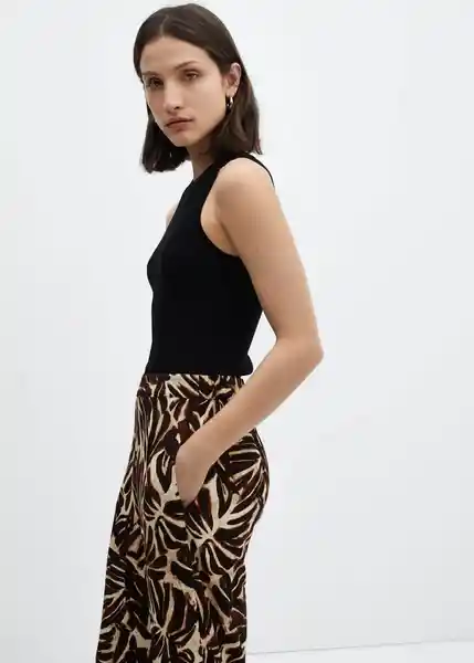 Pantalón Claudie Crudo Talla L Mujer Mango