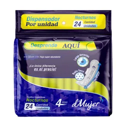 Toalla Higiénica Nocturna Dmujer Higienicas (24 Und)