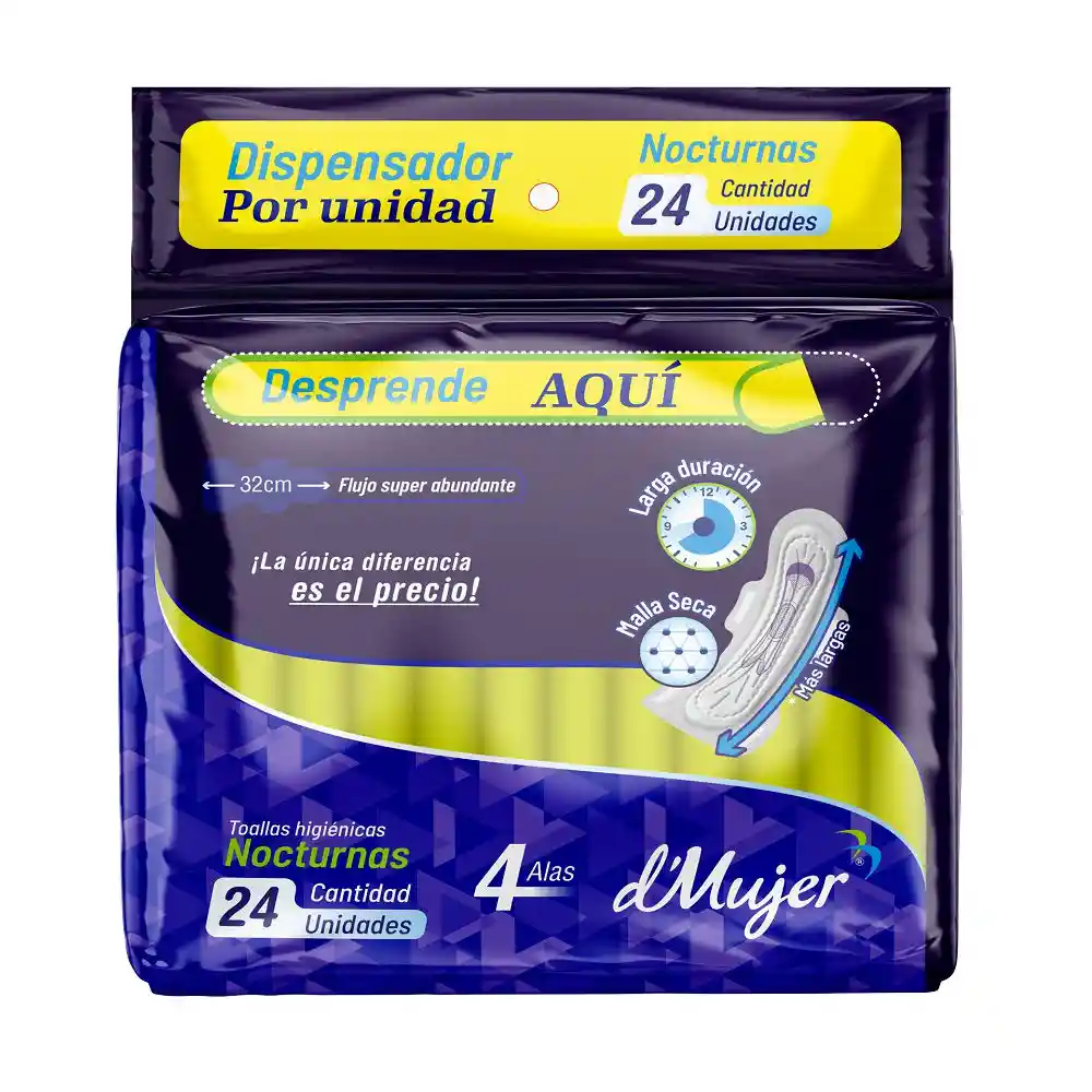 Toalla Higiénica Nocturna Dmujer Higienicas (24 Und)