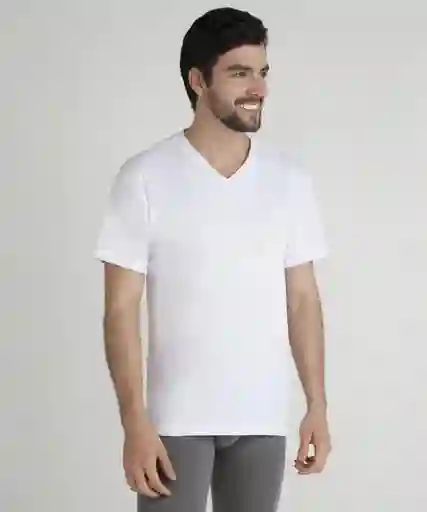 Patprimo Camisilla Alg Cuello V Lisa Hombre Blanco Talla L