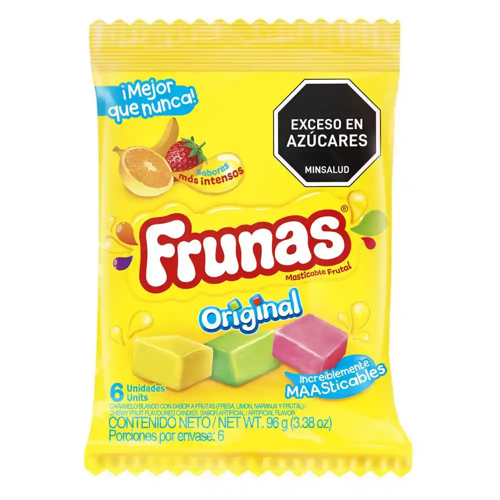 Caramelo Frunas Fresa Limón Naranja y Frutal (96 Gr)