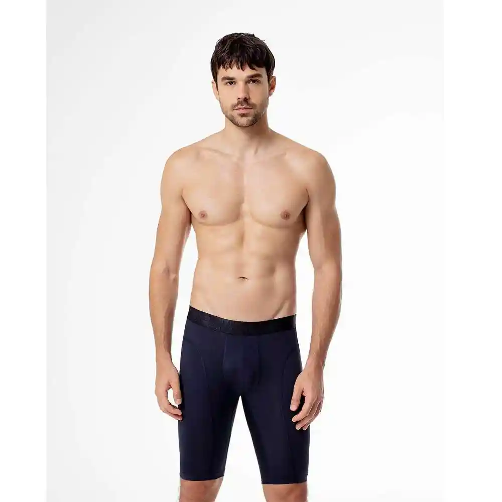 Boxer Largo Ajustado en Polièster Con Elastano Masculino N-active Gef Talla M Azul