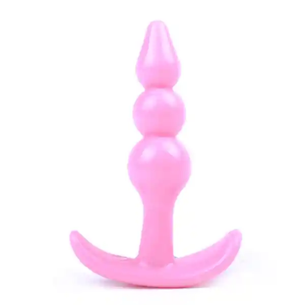 Plug Acostumbrador Anal Silicona Jelly Esfera Estimuladora Rosa