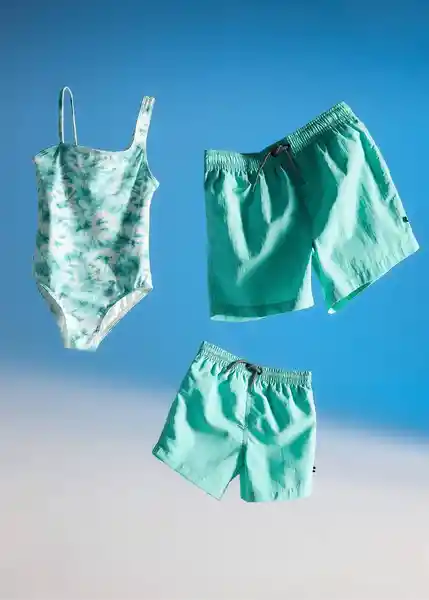 Short Bañador Mare Turquesa Talla 05 Niños Mango