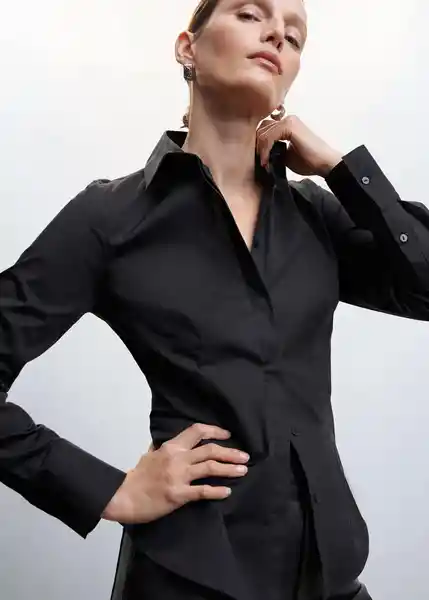 Camisa Sofía Negro Talla S Mujer Mango