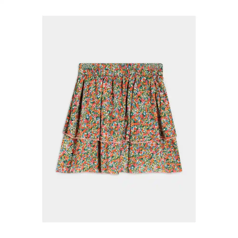 Falda Con Pretina Encauchada Color Rojo Talla 8