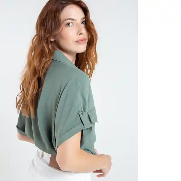  Camisa Hoambo Mujer Verde Agave Oscuro Talla M Naf-Naf 