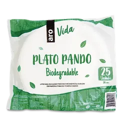 Plato Pando Vida Biodegradable 26 cm Aro