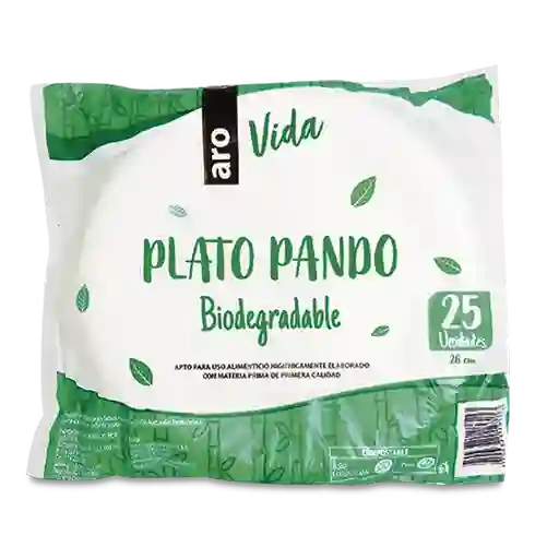 Plato Pando Vida Biodegradable 26 cm Aro