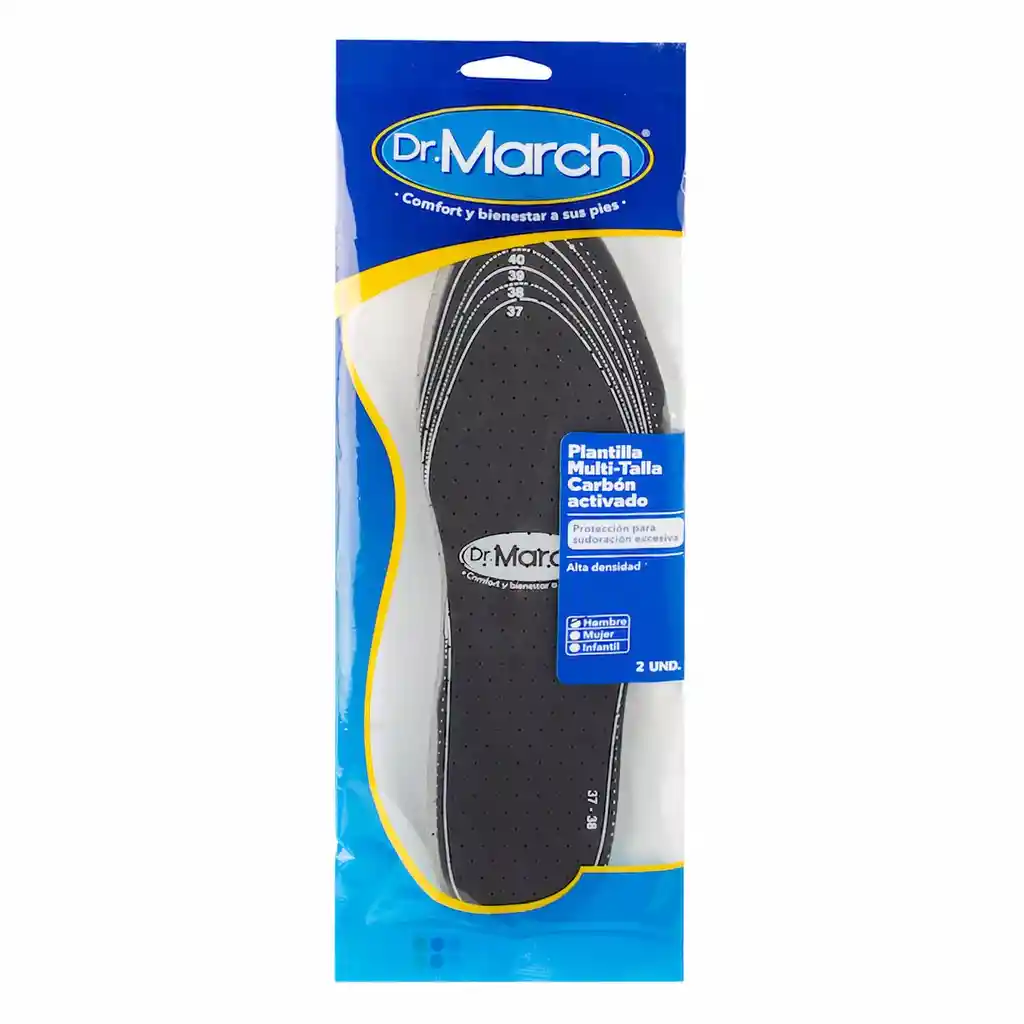 Dr March Plantilla Carbón Activado Multitalla Hombre