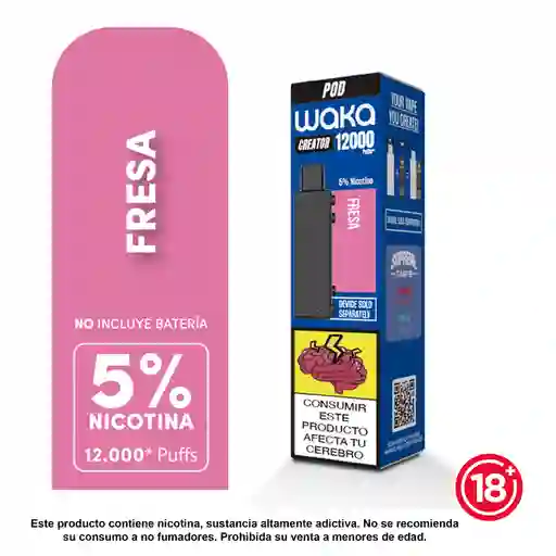 Waka Vapeador Creator Pod Fresa 5% 12K