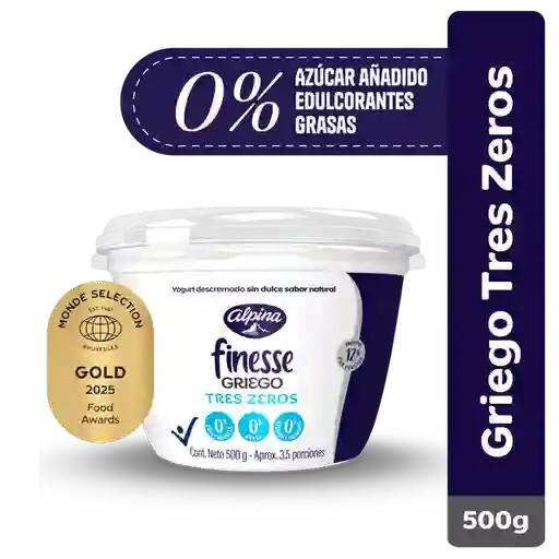 Yogurt Griego Finesse Tres Zeros 500 g