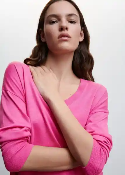 Saco Jersey Lombia Fucsia Talla M Mujer Mango