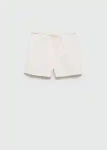 Short Lino Off White Talla 19 Niñas Mango