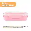 Contenedor Para Alimentos Rosa y Blanco 1300 mL Miniso