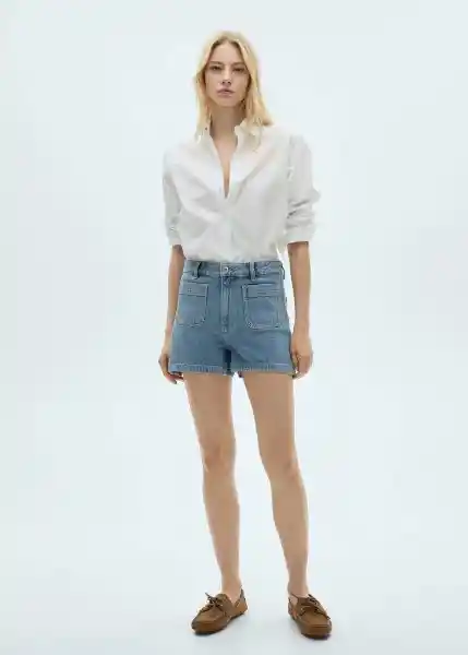 Short Clea Tejano Medio Talla 40 Mujer Mango