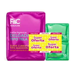 Family Care Toalla Higiénica Tela + Protector Diarios Anatómicos