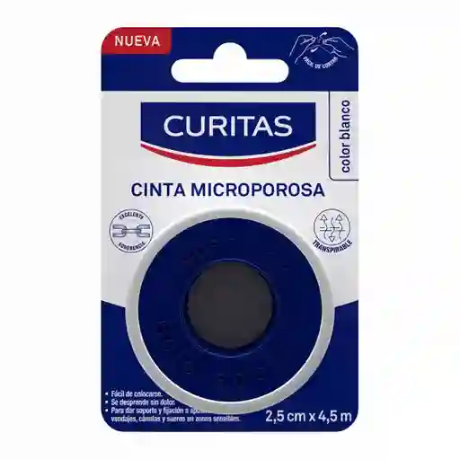 Curitas Cinta Microporosa Blanca 2.5 cm x 4.5 m