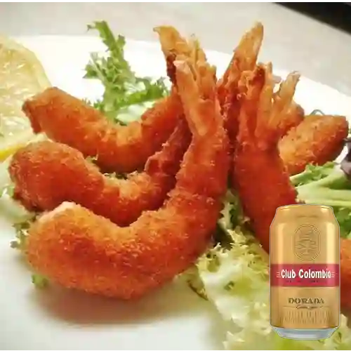 Combo Langostinos Tempura + Club Colombia Rubia 330ml