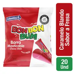 Bon Bon Bum Caramelo Masticable Rojo Fresa