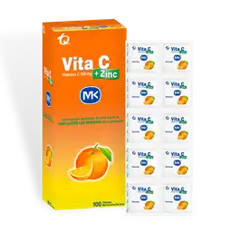 Vita C + Zinc MK 500mg Vitamina C Masticable naranja