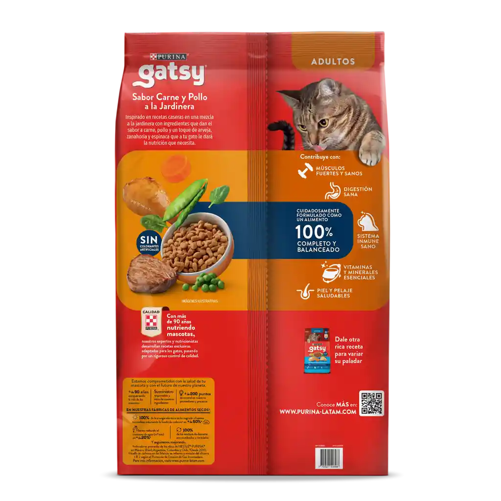 Comida para Gatos Purina Gatsy pollo y carne 17kg