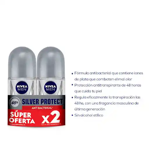 Nivea Men Desodorante Roll On Silver Protect