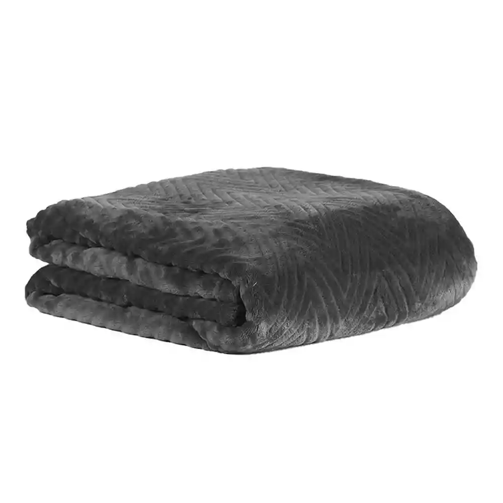 Cobija Chevron 140x 200 Flannel Fleece Embosada Distrihogar Pt22182 E15457