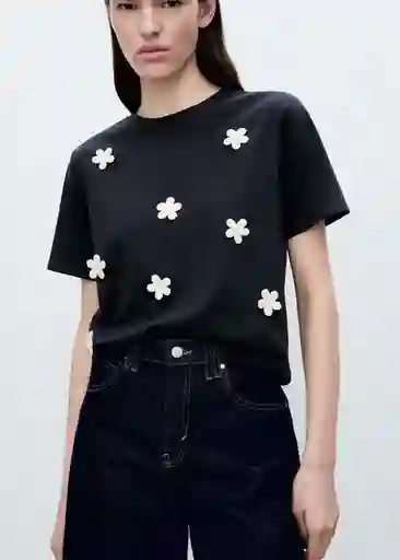 Camiseta Flora Navy Talla XS Mujer Mango