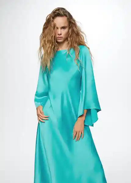 Vestido Rosa-A Turquesa Talla S Mujer Mango