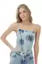 Top Corse Azul Para Mujer Dream