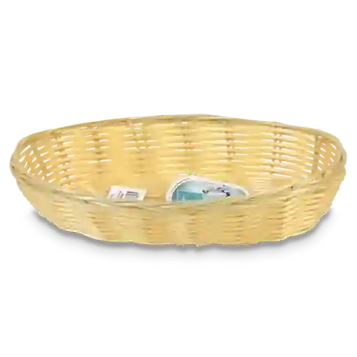 Aro Cesta Plastica Tipo Rattan Ovalada 23 x 10 cm