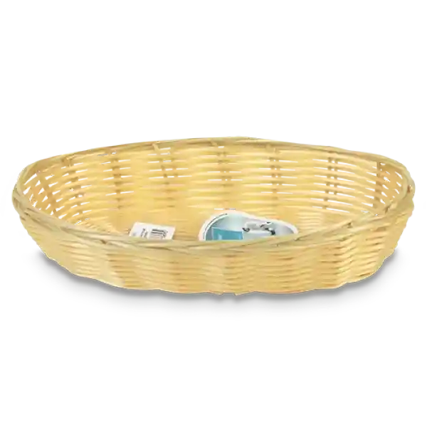 Aro Cesta Plastica Tipo Rattan Ovalada 23 x 10 cm