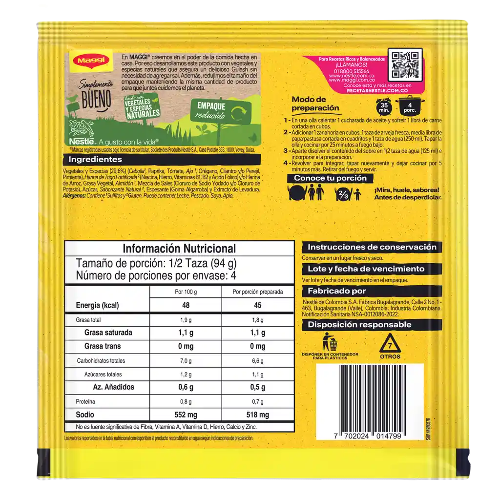Base MAGGI para carne Gulash x 45g