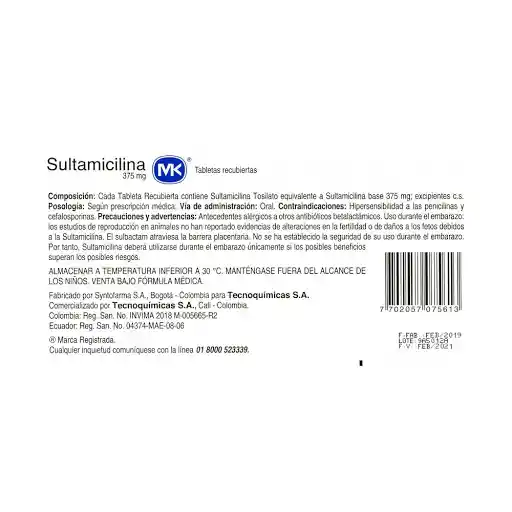 Mk Sultamicilina (375 mg)