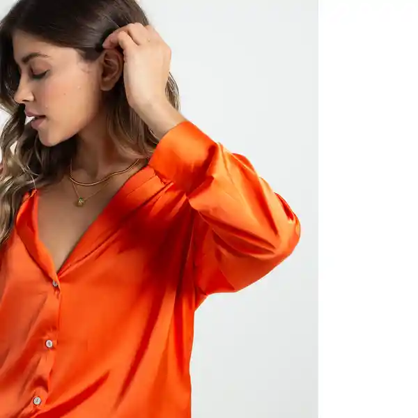 Camisa Lirio Mujer Naranja Lirio Medio Talla M 512F344 Naf Naf