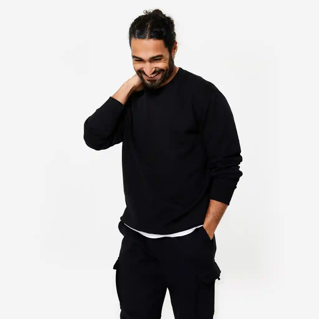 Saco Sudadera Cálido Fleece Para Hombre Negro