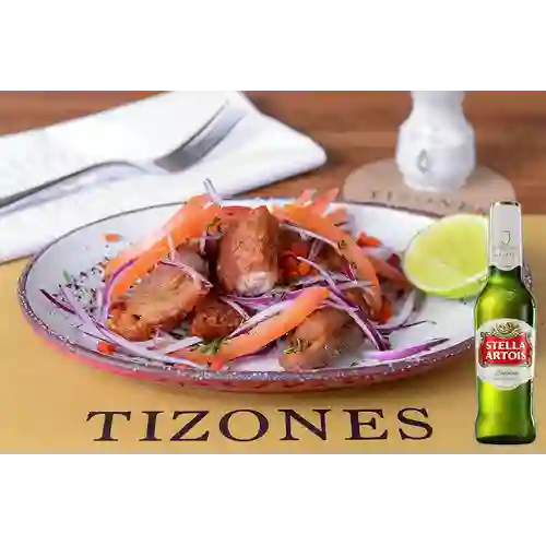 Combo Ceviche de Chicharrón + Stella Artois 330 ml