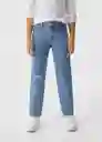 Jean Mom 6 Tejano Medio Talla 11 Niñas Mango