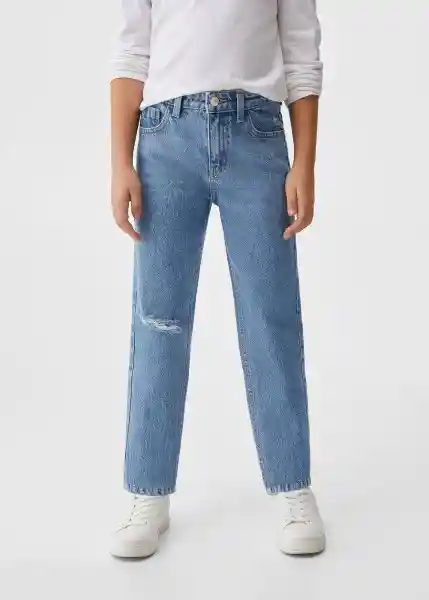 Jean Mom 6 Tejano Medio Talla 11 Niñas Mango