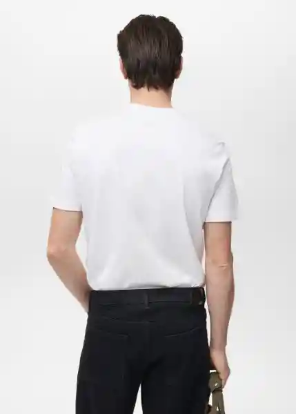 Camiseta Cherlo Blanco Talla S Hombre Mango