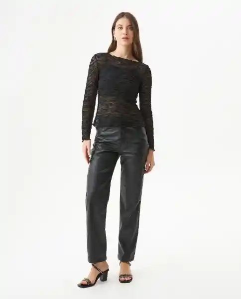 Camiseta Long Top Negro Sombrío Ultraoscuro T. XS Chevignon