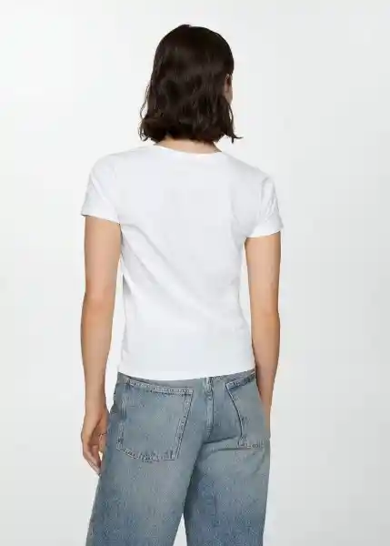 Camiseta Mnglog-h Blanco Talla L Mujer Mango