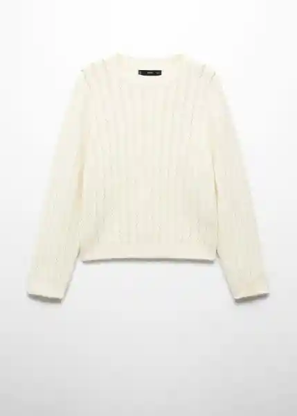 Jersey Piqueton Off White Talla M Mujer Mango