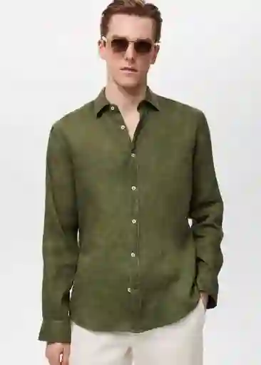 Camisa Parrot Verde Talla L Hombre Mango