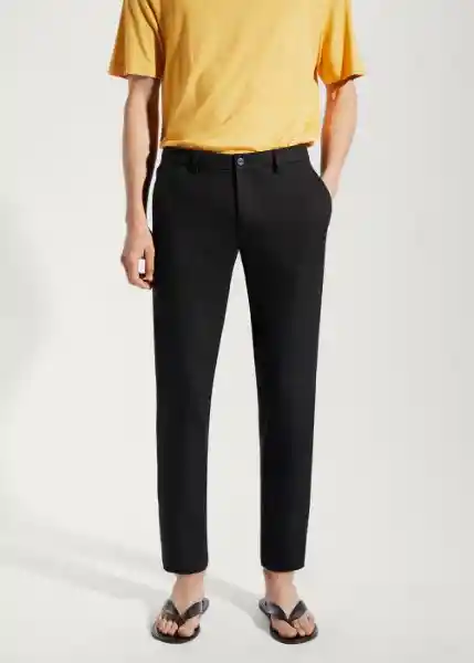 Pantalón Genoa Negro Talla 40 Hombre Mango