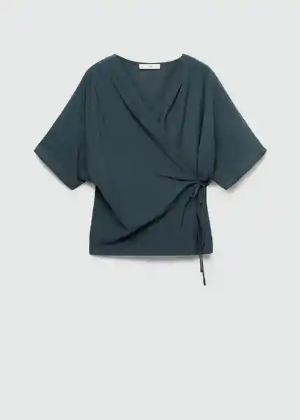 Blusa Sello-w Azul Noche Talla M Mujer Mango