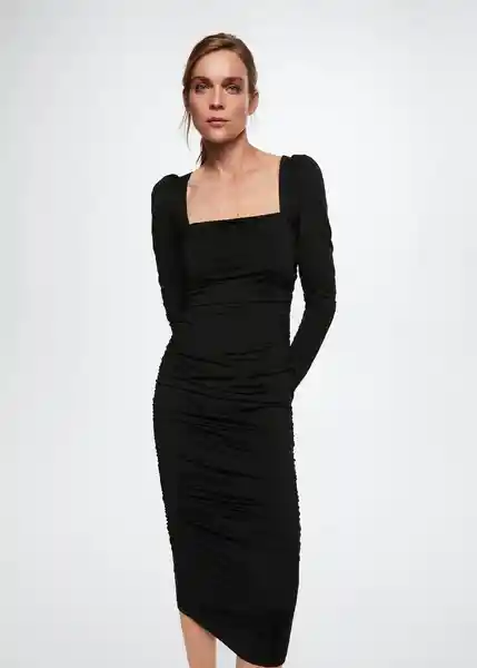 Vestido Mia-L Negro Talla L Mujer Mango