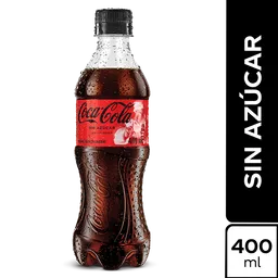 Gaseosa Coca-Cola sin Azúcar PET 400ml